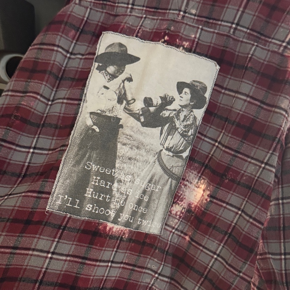 Plaid Graphic flannel distressed  Shirt